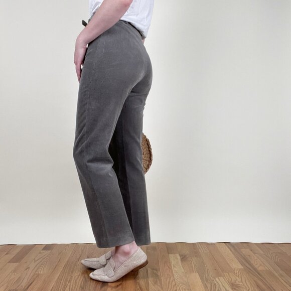 Vintage Corduroy High Rise Waisted Straight Trousers Fall Winter Pants 70s 80s - Picture 4 of 10